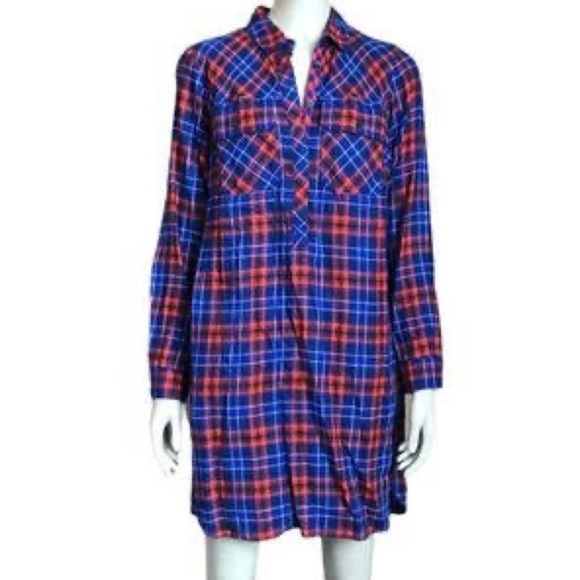 J.crew Red And Blue Plaid Dress - Picture 1 of 8